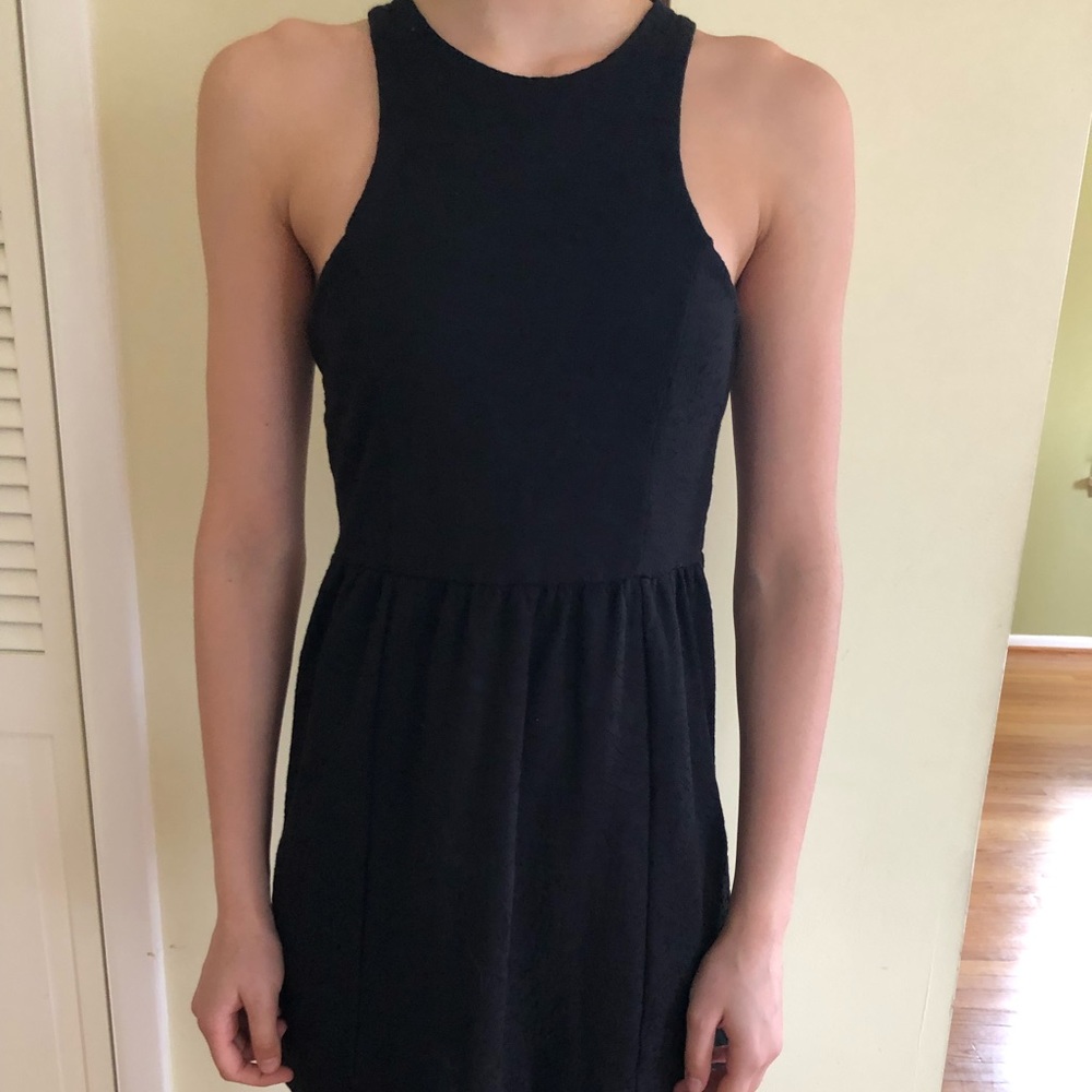 Free People high neck black mink dress